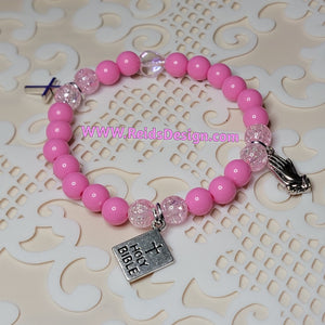 FAITH Acrylic Bead Bracelet  ( size 7.5")