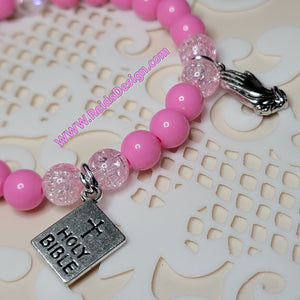 FAITH Acrylic Bead Bracelet  ( size 7.5")