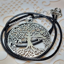 Load image into Gallery viewer, &quot;Tree of Life&quot; pendant with 19&quot; leather like cord