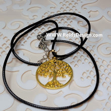 Load image into Gallery viewer, Tree of Life&quot; pendant with 19&quot; leather like cord