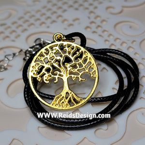 Tree of Life" pendant with 19" leather like cord
