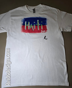 "Haiti" Hand Painted T-Shirts by Reids' Design.  (Size Men M/ Women L)