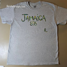 Load image into Gallery viewer, &quot;Jamaica 876 &quot; Hand Painted T-Shirts by Reids&#39; Design.  (Size Men L / Women XL)