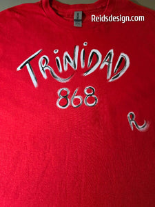 "Trinidad 868 " Hand Painted T-Shirts by Reids' Design.  (Size Men L / Women XL)