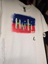 Load image into Gallery viewer, &quot;Haiti&quot; Hand Painted T-Shirts by Reids&#39; Design.  (Size Men M/ Women L)