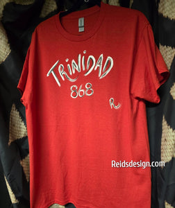 "Trinidad 868 " Hand Painted T-Shirts by Reids' Design.  (Size Men L / Women XL)