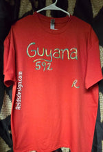 Load image into Gallery viewer, &quot;Guyana 592 &quot; Hand Painted T-Shirts by Reids&#39; Design.  (Size Men L / Women XL)