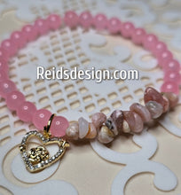 Load image into Gallery viewer, 6mm Pink Mountain Jade and Pink Opal chip Beads. Size 7.5&quot;