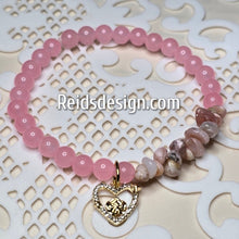 Load image into Gallery viewer, 6mm Pink Mountain Jade and Pink Opal chip Beads. Size 7.5&quot;