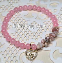 Load image into Gallery viewer, 6mm Pink Mountain Jade and Pink Opal chip Beads. Size 7.5&quot;