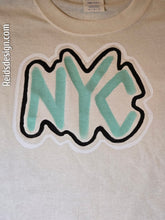 Load image into Gallery viewer, Off white &quot;NYC&quot; t-shirt..... Hand painted By Reids&#39; Design Men Medium/ Women Large