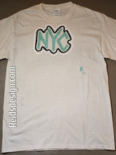 Load image into Gallery viewer, Off white &quot;NYC&quot; t-shirt..... Hand painted By Reids&#39; Design Men Medium/ Women Large