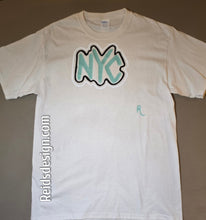 Load image into Gallery viewer, Off white &quot;NYC&quot; t-shirt..... Hand painted By Reids&#39; Design Men Medium/ Women Large