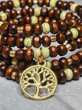 Load image into Gallery viewer, New Tree of Life Wrap Bracelet with Wood, Gemstone and Glass Beads