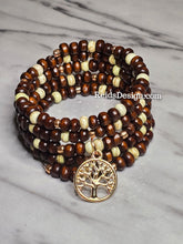Load image into Gallery viewer, New Tree of Life Wrap Bracelet with Wood, Gemstone and Glass Beads