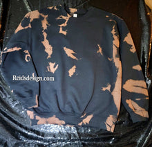 Load image into Gallery viewer, New Black One of a Kind Handmade Reversed Tie Dye / Bleach Tie Dye Sweat Shirts by Reids&#39; Design Men Medium / Women Large