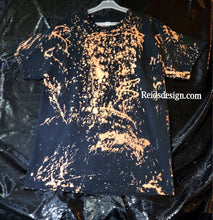 Load image into Gallery viewer, Black One of a Kind Handmade cotton Reversed Tie Dye / Bleach Tie Dye T-shirts by Reids&#39; Design Men Large / Wome XL