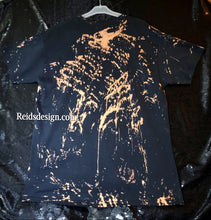 Load image into Gallery viewer, Black One of a Kind Handmade cotton Reversed Tie Dye / Bleach Tie Dye T-shirts by Reids&#39; Design Men Large / Wome XL