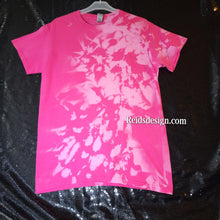 Load image into Gallery viewer, Pink...One of a Kind Handmade cotton Reversed Tie Dye / Bleach Tie Dye T-shirts by Reids&#39; Design Men Small/ Women Medium