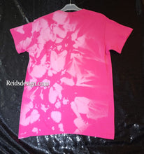 Load image into Gallery viewer, Pink...One of a Kind Handmade cotton Reversed Tie Dye / Bleach Tie Dye T-shirts by Reids&#39; Design Men Small/ Women Medium