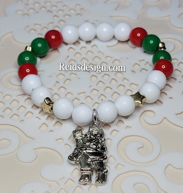 Youth Santa Glass Bracelet size 6.5