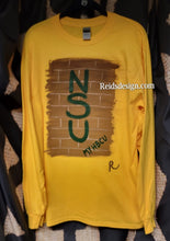 Load image into Gallery viewer, Hand Painted Long Sleeve &quot;NSU&quot; T-Shirt by Reids&#39; Design Men Medium/ Women Large