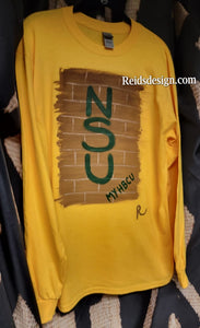 Hand Painted Long Sleeve "NSU" T-Shirt by Reids' Design Men Medium/ Women Large