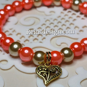 "❤️" Glass Pearl Bracelet ( size 7.5" )