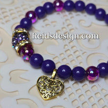 Load image into Gallery viewer, &quot;❤️&quot; Heart charm Acrylic Beaded Bracelet (size 7.5&quot;)