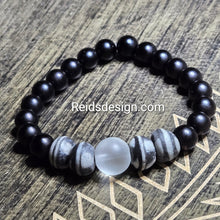 Load image into Gallery viewer, African Glass Bead with Matte Glass Bracelet  ( size 8.0&quot; )