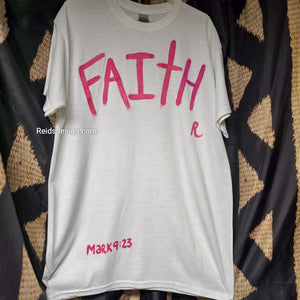 T-shirt "Faith" Hand painted By Reids' Design Men Medium/ Women Large