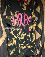 Load image into Gallery viewer, Bleach Tie Dye &quot;HOPE&quot; T-Shirt Handmade and Hand Painted by Reids&#39; Visions Unisex Large / Women XL