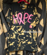 Load image into Gallery viewer, Bleach Tie Dye &quot;HOPE&quot; T-Shirt Handmade and Hand Painted by Reids&#39; Visions Unisex Large / Women XL