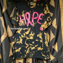 Load image into Gallery viewer, Bleach Tie Dye &quot;HOPE&quot; T-Shirt Handmade and Hand Painted by Reids&#39; Visions Unisex Large / Women XL