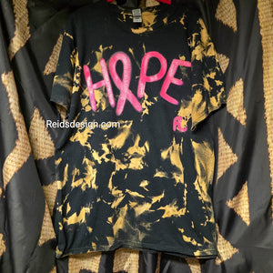 Bleach Tie Dye "HOPE" T-Shirt Handmade and Hand Painted by Reids' Visions Unisex Large / Women XL