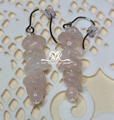 Chip Rose Quartz Earrings