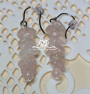 Chip Rose Quartz Earrings