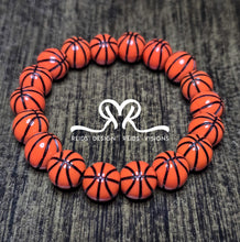 Load image into Gallery viewer, For our basketball lovers – Acrylic stretch basketball beaded bracelet (Size 7”)