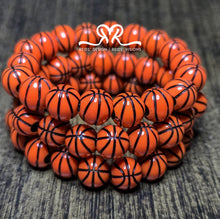 Load image into Gallery viewer, For our basketball lovers – Acrylic stretch basketball beaded bracelet (Size 7”)