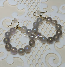 Load image into Gallery viewer, New 6mm Gray Agate Earrings Small Hoop