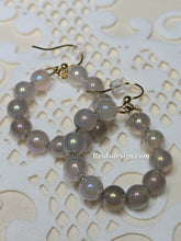 Load image into Gallery viewer, New 6mm Gray Agate Earrings Small Hoop