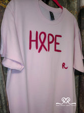 Load image into Gallery viewer, Hope Pink-on-Pink Hand-Painted T-Shirt 🎀

Large Men / XL Women
Think Pink • Painting for a Cure
Breast Cancer Awareness 💗

Hand-painted with Love by Reids' Design.