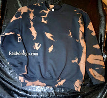 Load image into Gallery viewer, Black Reversed Tie Dye / Bleach Tie Dye Sweat Shirts by Reids&#39; Design Men Medium / Women Large