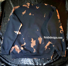 Load image into Gallery viewer, Black Reversed Tie Dye / Bleach Tie Dye Sweat Shirts by Reids&#39; Design Men Medium / Women Large