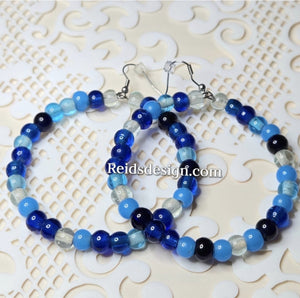 Sale....Glass Bead Hoop Earrings