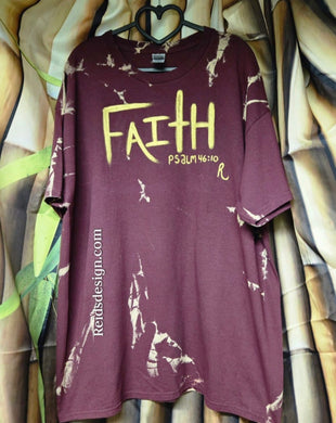 New FAITH  Hand Painted Bleach Handmade Tie Dye T-shirt Men XL / Women 2X