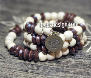 Wood Wrap Bracelet & Anklet Set