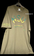 Load image into Gallery viewer, New NSU Alumni 1935 Hand Painted T-Shirt Military Green unisex (Size Men XL / Women 2X ) Behold the Green &amp; Gold)