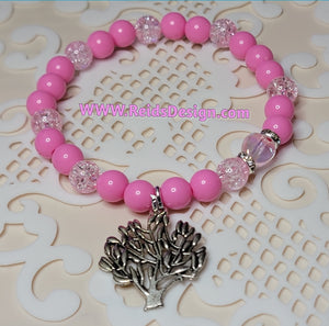 "Tree of Life" Acrylic Bead Bracelet  ( size 7.5")