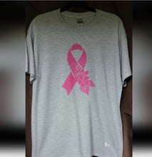 Load image into Gallery viewer, Gray Breast Cancer Awareness T-Shirt  ( size Large Men/ XL Woman)